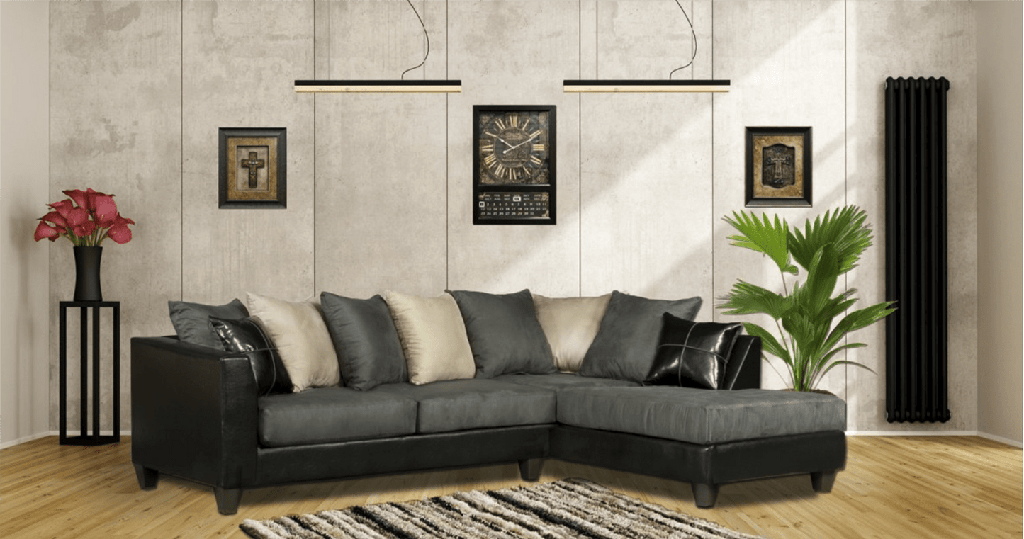 Joann Contemporary Sectional - Black and Gray