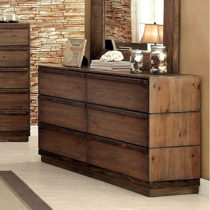 Coimbra Rustic Style 6 Drawer Dresser