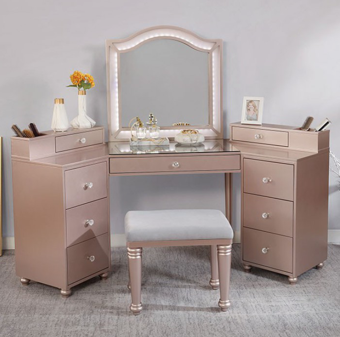 Tracie Glam Style Vanity Set in Tiffany Blush