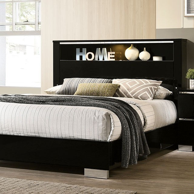 Carlie Black Contemporary King Bed