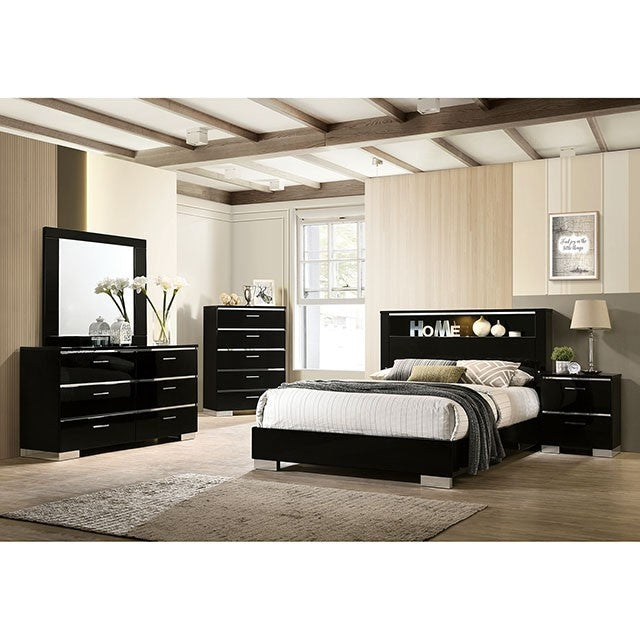 Carlie Black Contemporary King Bed