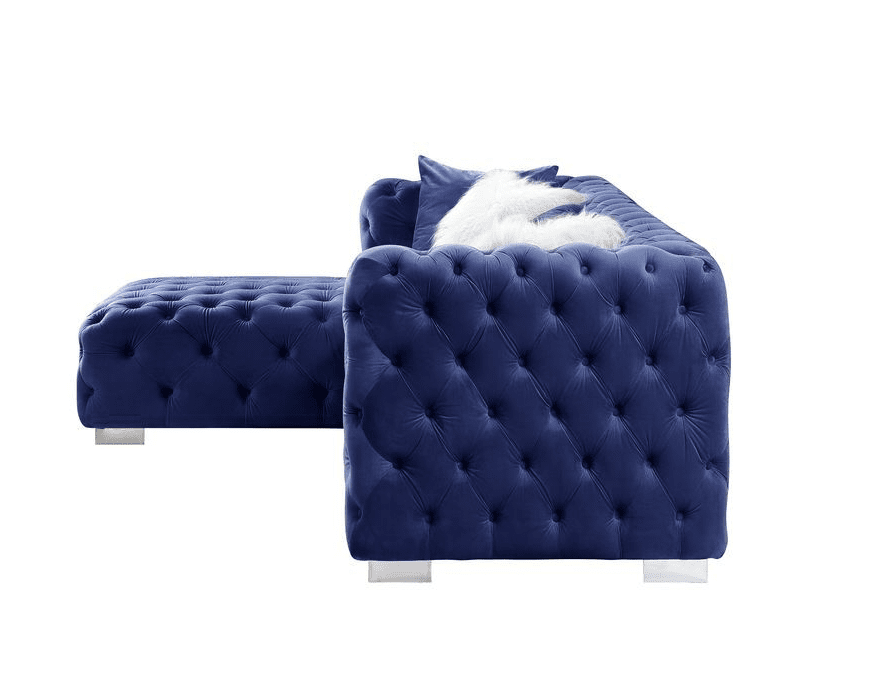 Acme Furniture Syxtyx Blue Velvet Sectional