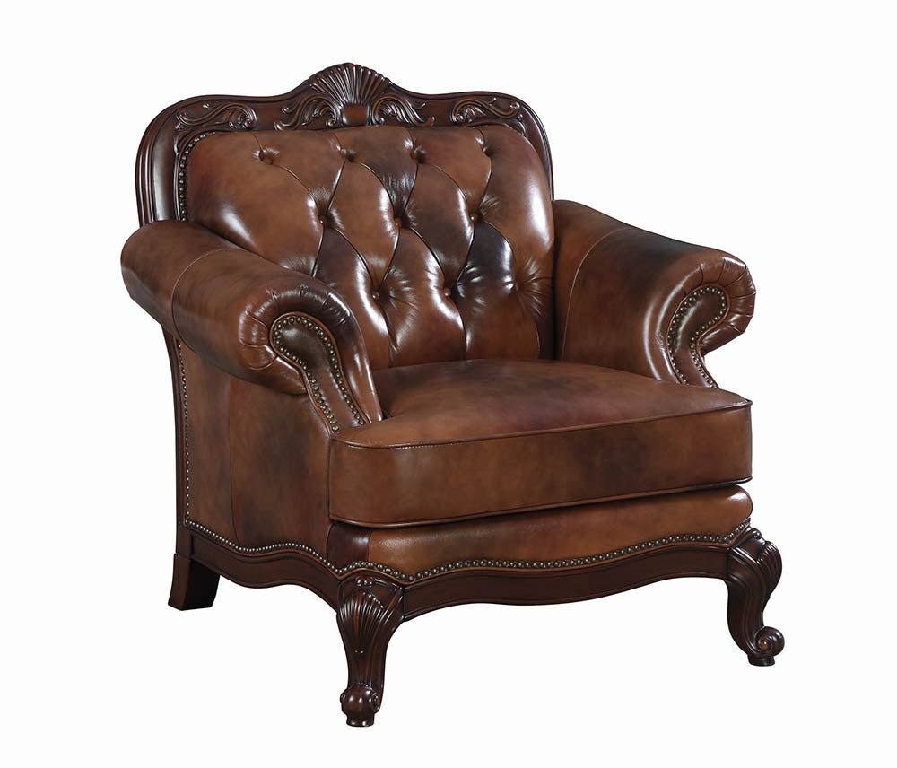 Marlo Traditional Tri-Tone Leather Chair