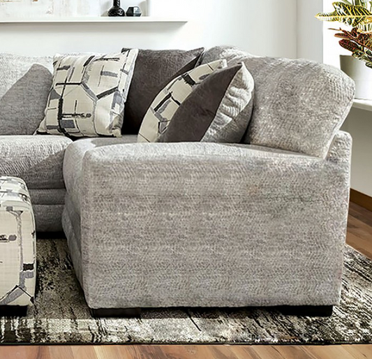 Walton Contemporary Sectional in Gray Chenille