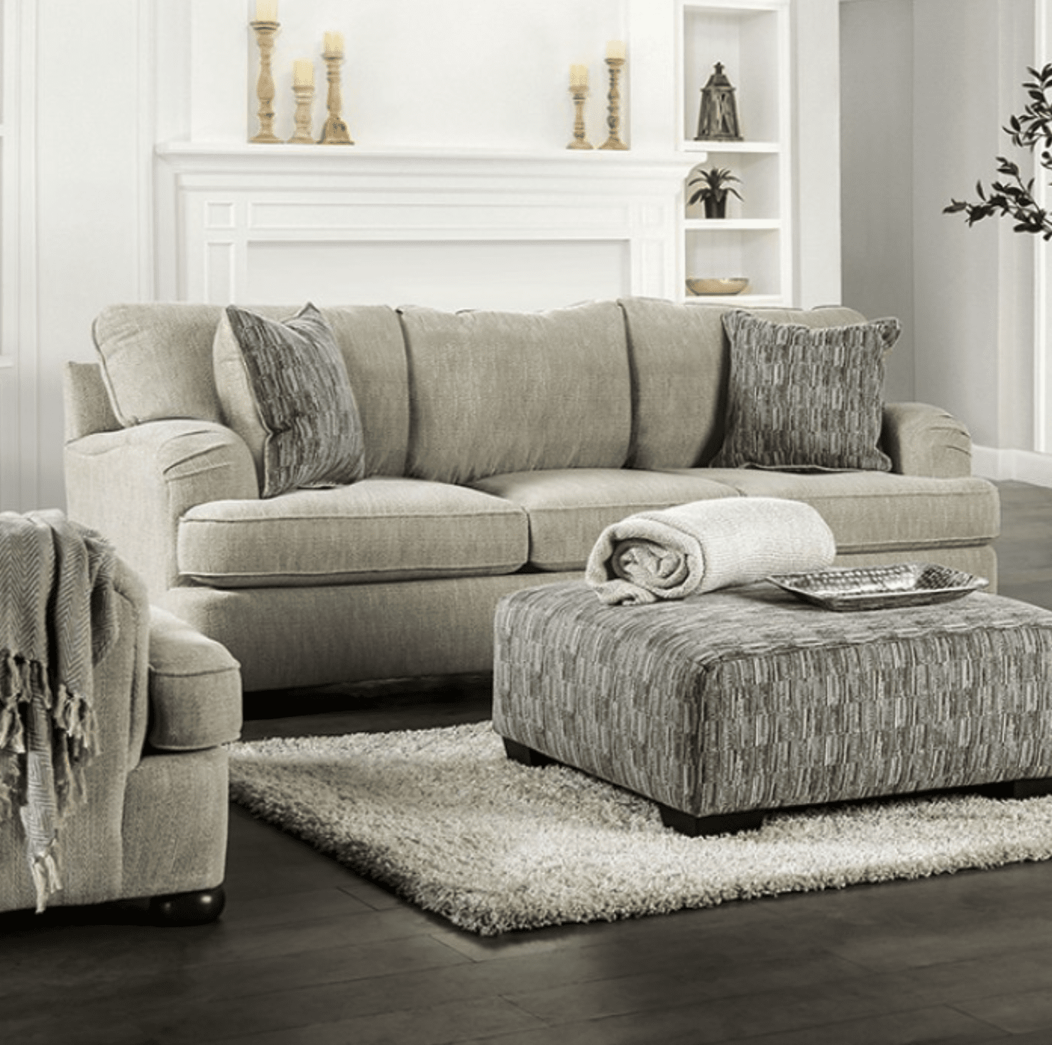 Cream Chenille Sofa Furniture