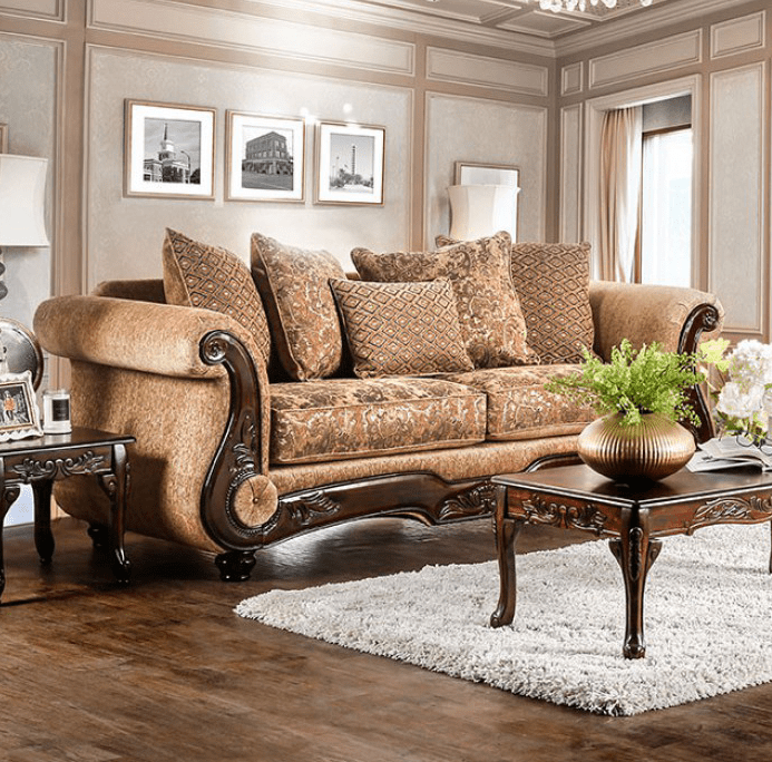 Nicanor Traditional Rolled Arm Sofa In