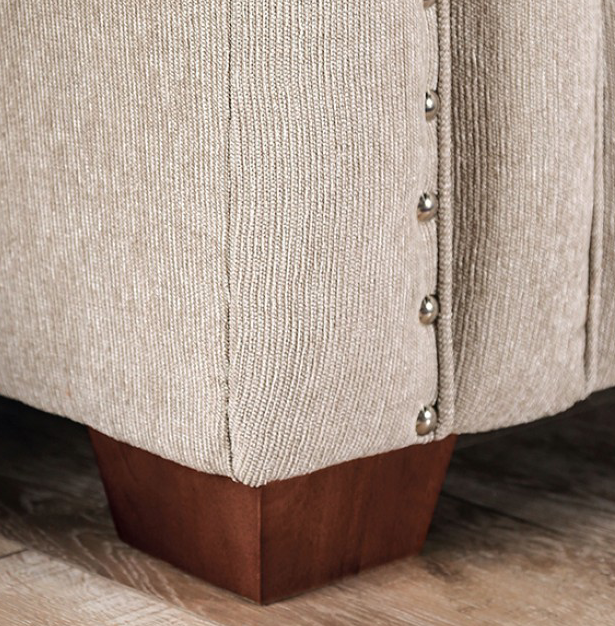 Belsize Transitional Beige Linen Sofa - Furniture of America