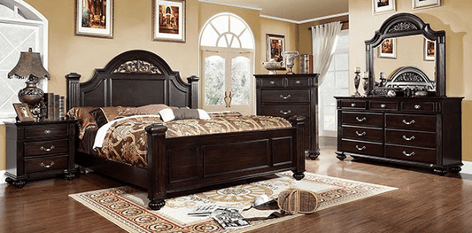 Syracuse Dark Walnut Finish King Bedroom Set