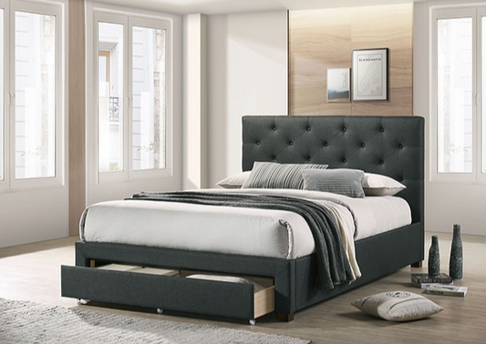 Sybella Upholstered Storage Bed in Gray