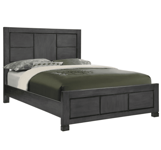 Lorenzo Rectangular Queen Panel Bed Dark Grey
