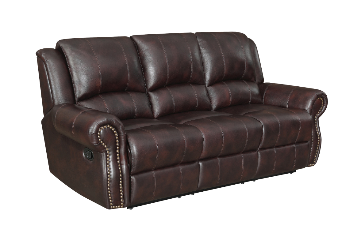 Sir Rawlinson Traditional Style Top Grain Leather Motion Sofa