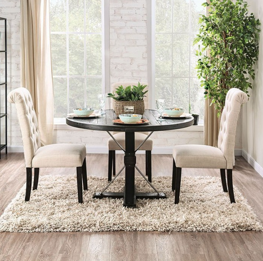 Alred Rustic Transitional 5-Piece Dining Set - Antique Black