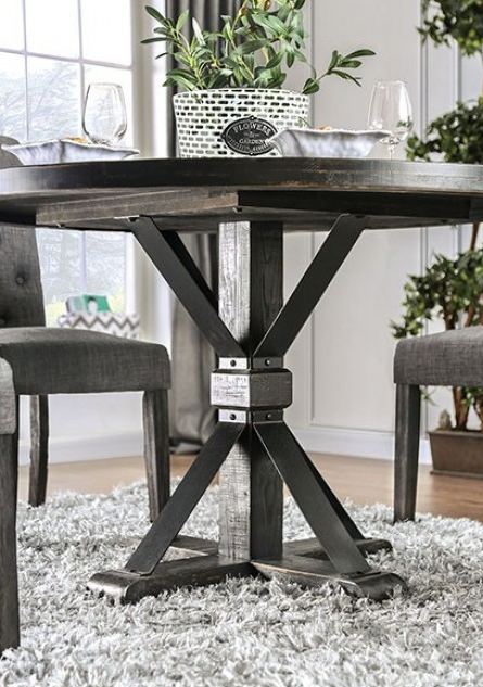 Alfred Rustic Transitional 5-Piece Dining Set - Antique Black
