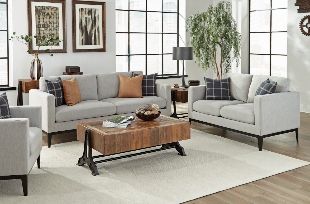 Apperton Transitional Upholstered Sofa - Light Gray