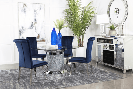 Marilyn 5PC Round Glam Dining Set