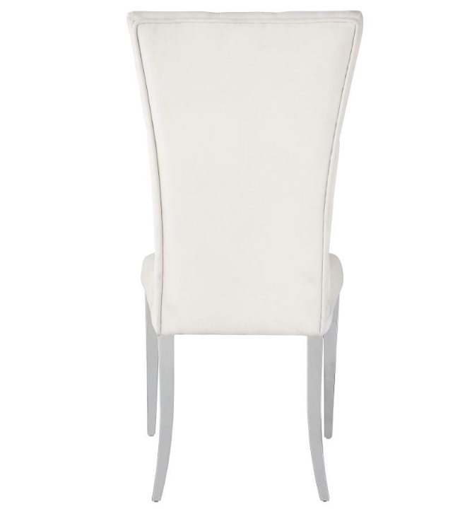 Kerwin Tufted Upholstered Side Chair Set Of 2 White And Chrome