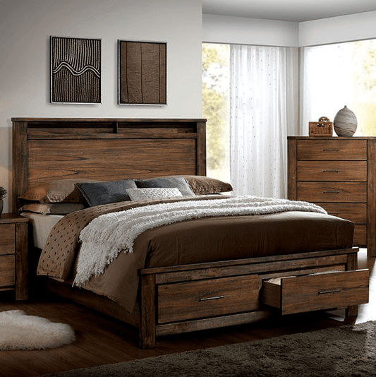 Elkton Rustic Cabin Inspired Queen Storage Bed
