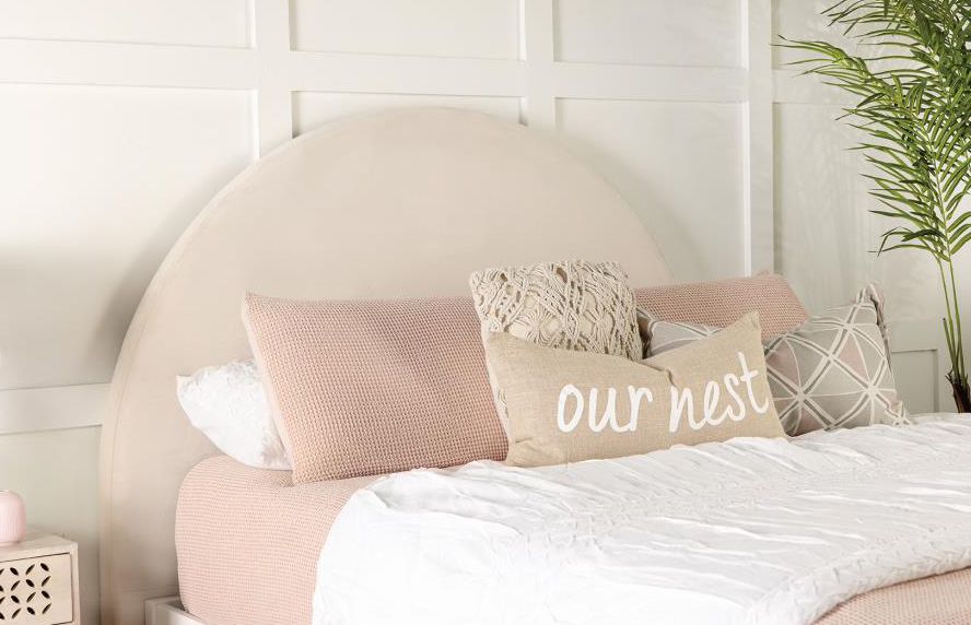 June Upholstered Arched Headboard Ivory