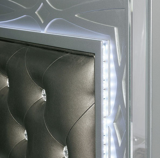 Manar Transitional Bedroom Collection with Mirror Accents - Queen