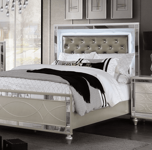 Manar Transitional Bedroom Collection with Mirror Accents - Furniture of America