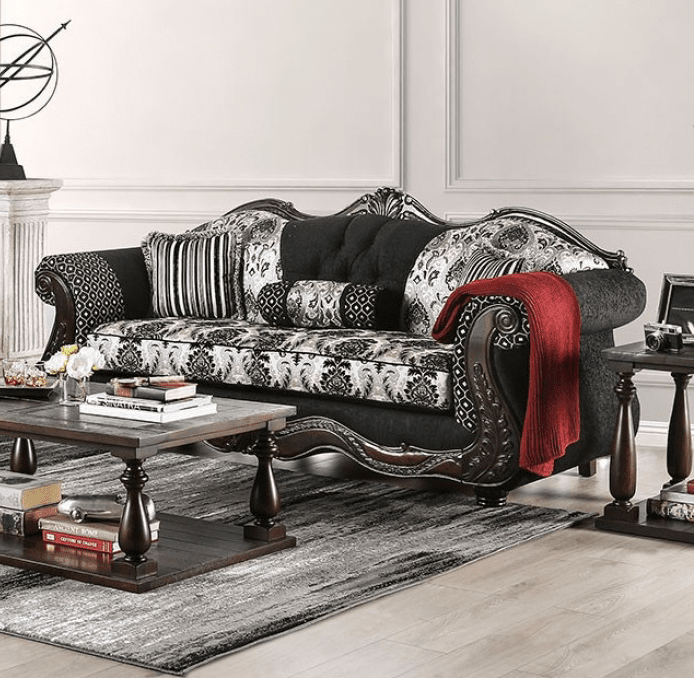 Ronja Traditional Rolled Arm Sofa - Furniture of America - Finally Home Furnishings LLC