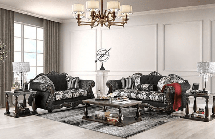 Ronja Traditional Rolled Arm Sofa - Furniture of America - Finally Home Furnishings LLC
