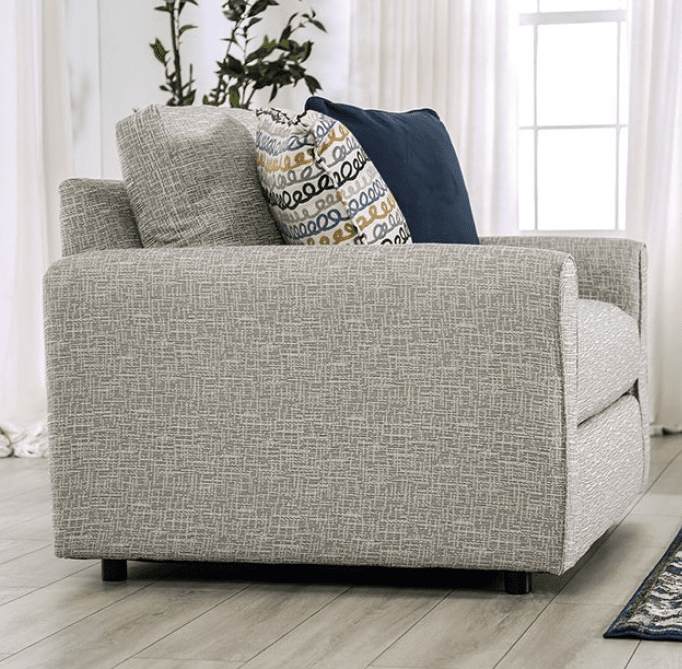 Chancery Transitional Gray Linen Sofa - Furniture of America