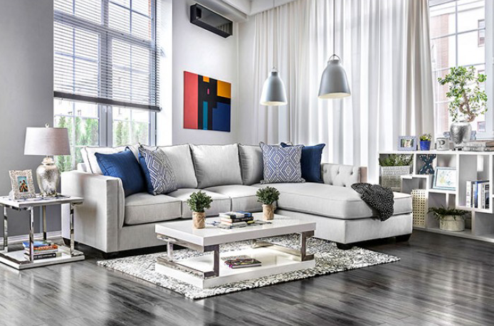 The Ornella Light Gray Upholstered Sectional