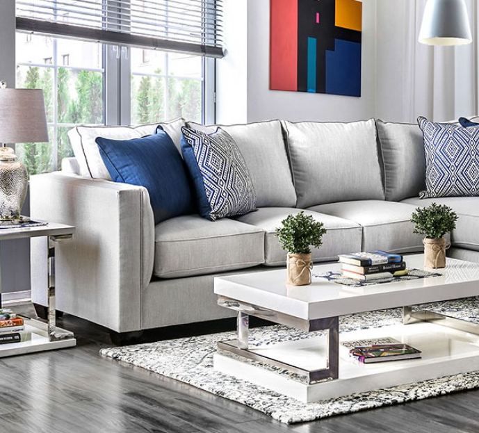 The Ornella Light Gray Upholstered Sectional