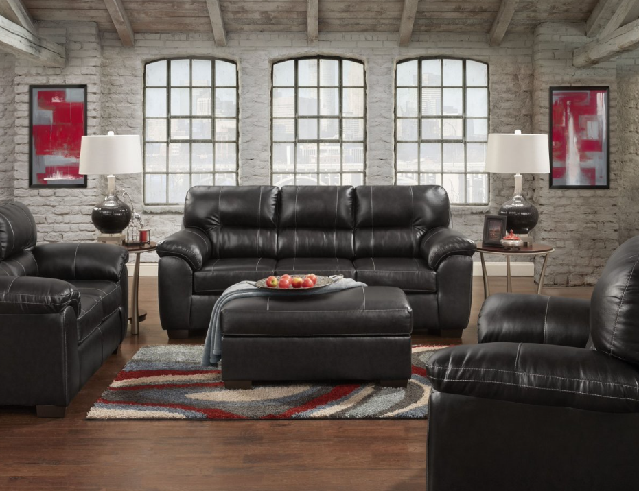 5603 Austin Sofa & Loveseat Set in Black - Affordable Furniture