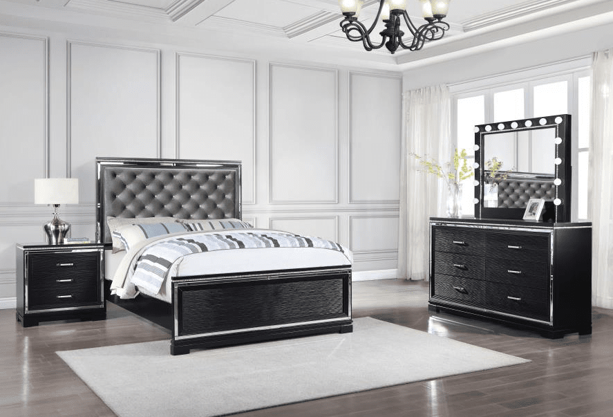 Eleanor Collection Queen Bed - Black