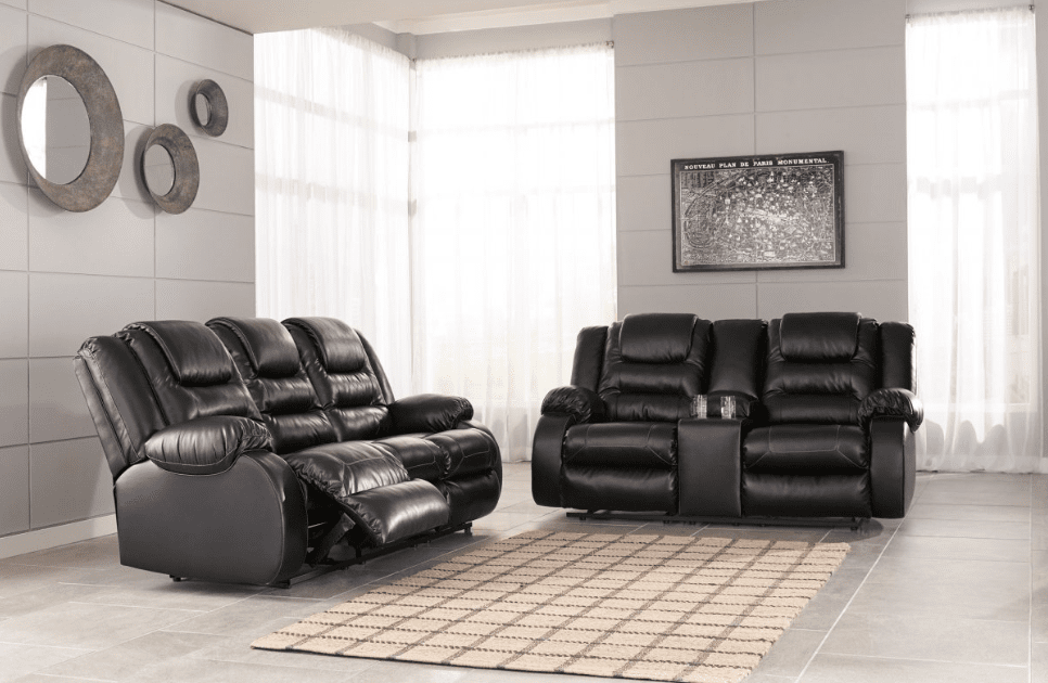 7398 Vacherie Black Reclining Sofa Set by Ashley Furniture