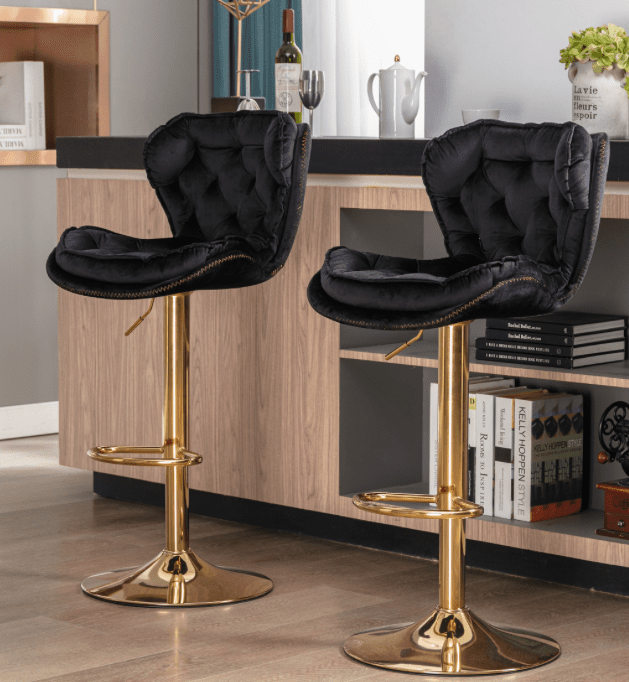 Velvet swivel bar discount stool
