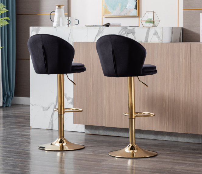 Black velvet bar stools hot sale