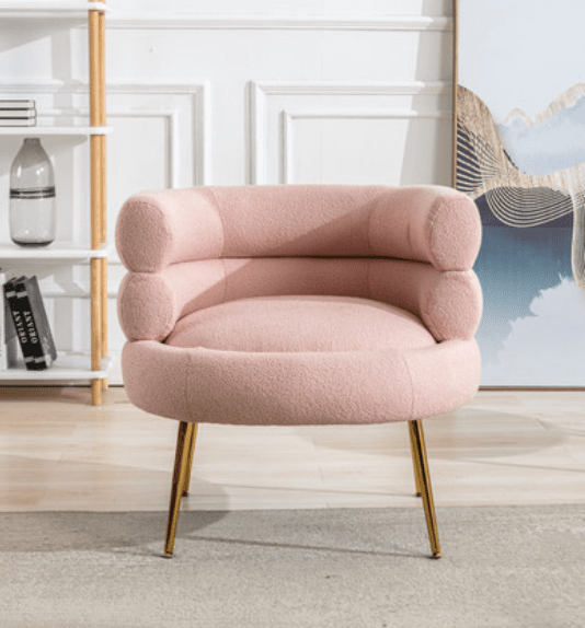 Modern Upholstered Accent Chair with Gold Legs