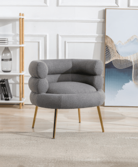 Modern Upholstered Accent Chair with Gold Legs