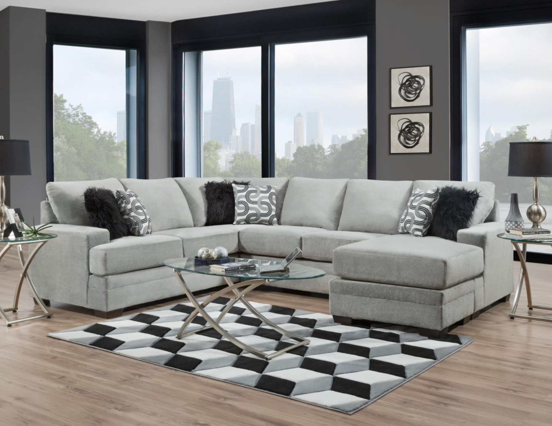 Hearth 2760 Copper Platinum Sectional - Delta Furniture