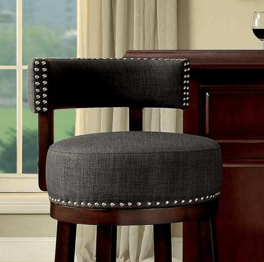 The Lynsey 25" Dark Grey Bar Upholstered Bar Stool Set of 2