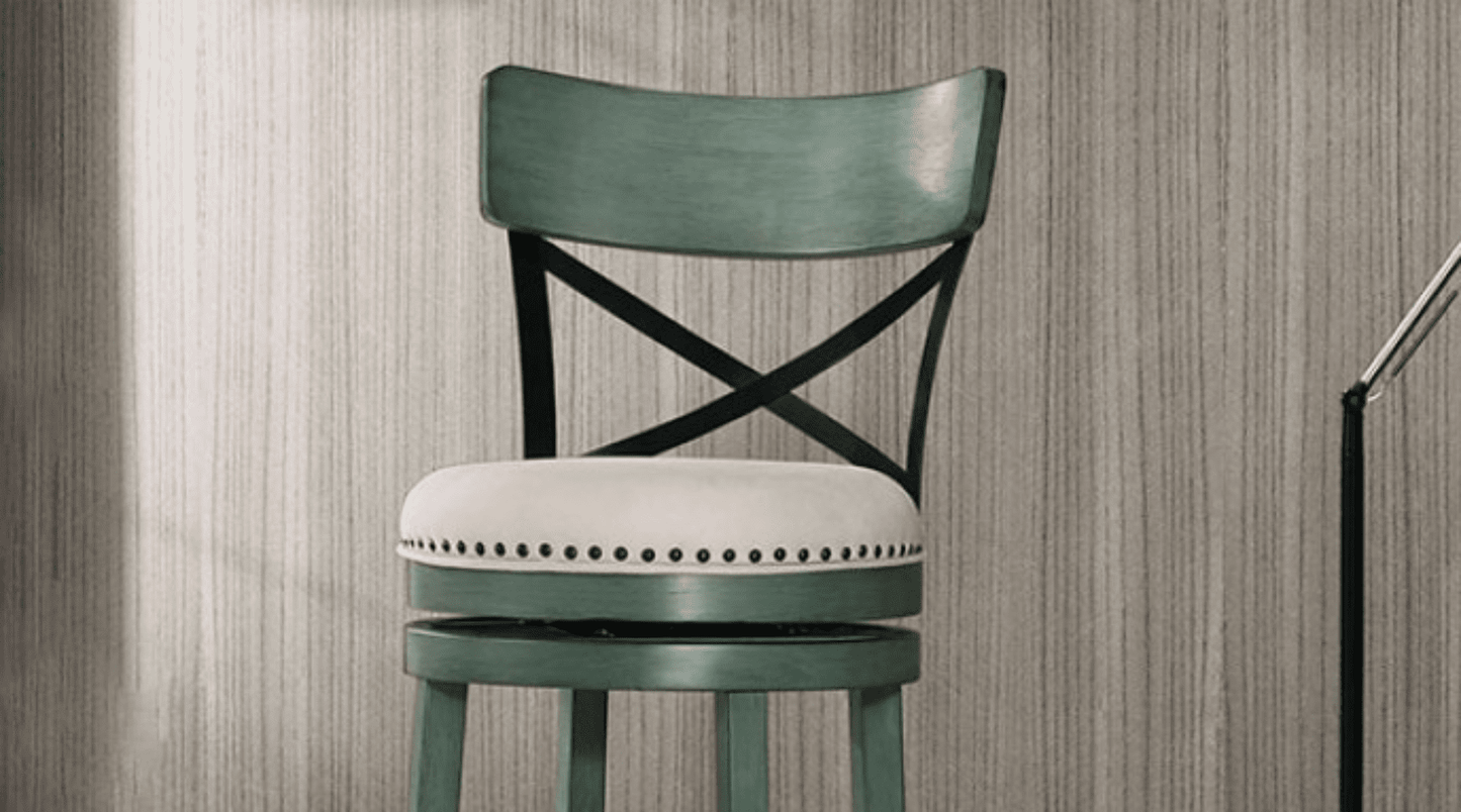 Clarence Transitional Swivel Bar Stool in Antique Green