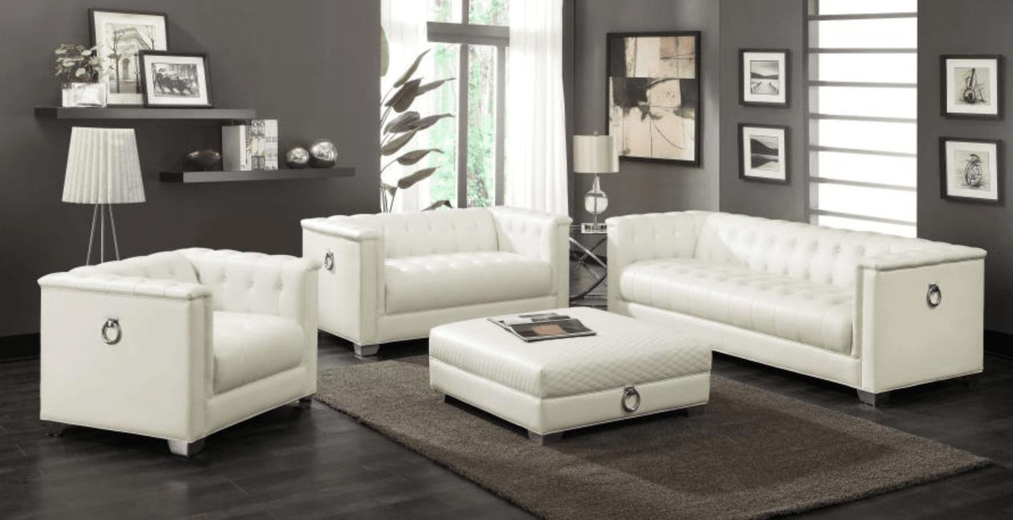 City Modern White Sofa & Loveseat Set