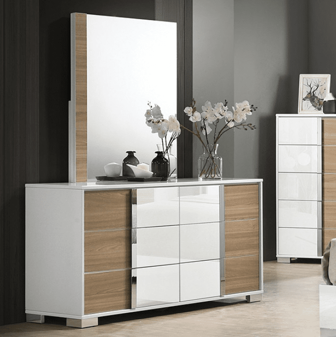 Erlangen Modern Dresser - White & Natural