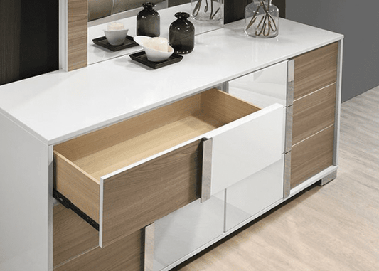 Erlangen Modern Dresser - White & Natural