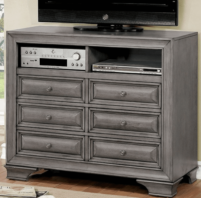 Brandt Traditional Storage Bed in Gray - King