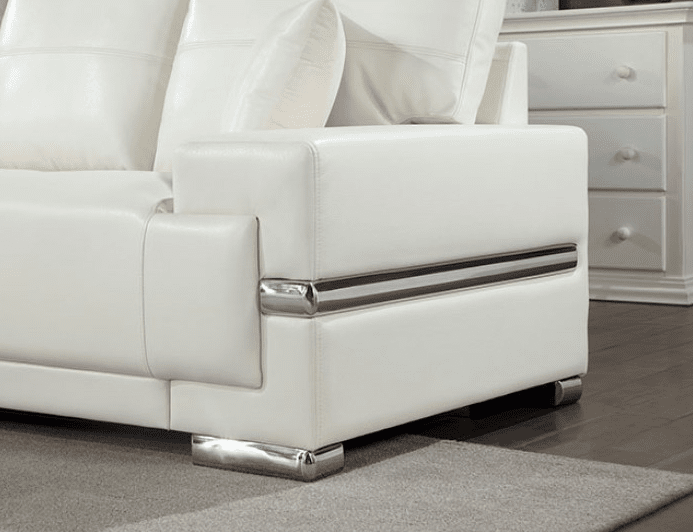 Althea Contemporary Modular Sectional in White with Chrome