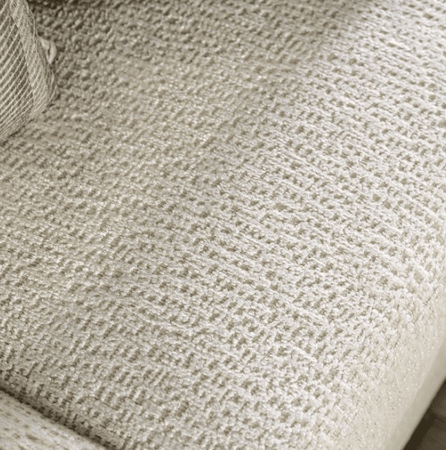 Laila Transitional Textured Chenille Sofa in Alabaster