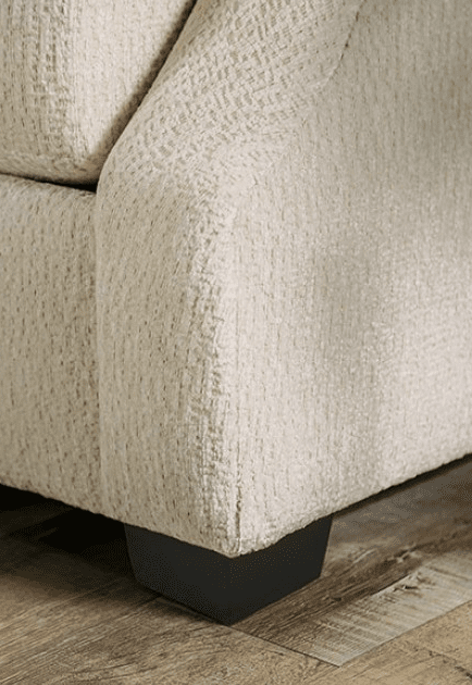 Laila Transitional Textured Chenille Sofa & Loveseat Set in Alabaster