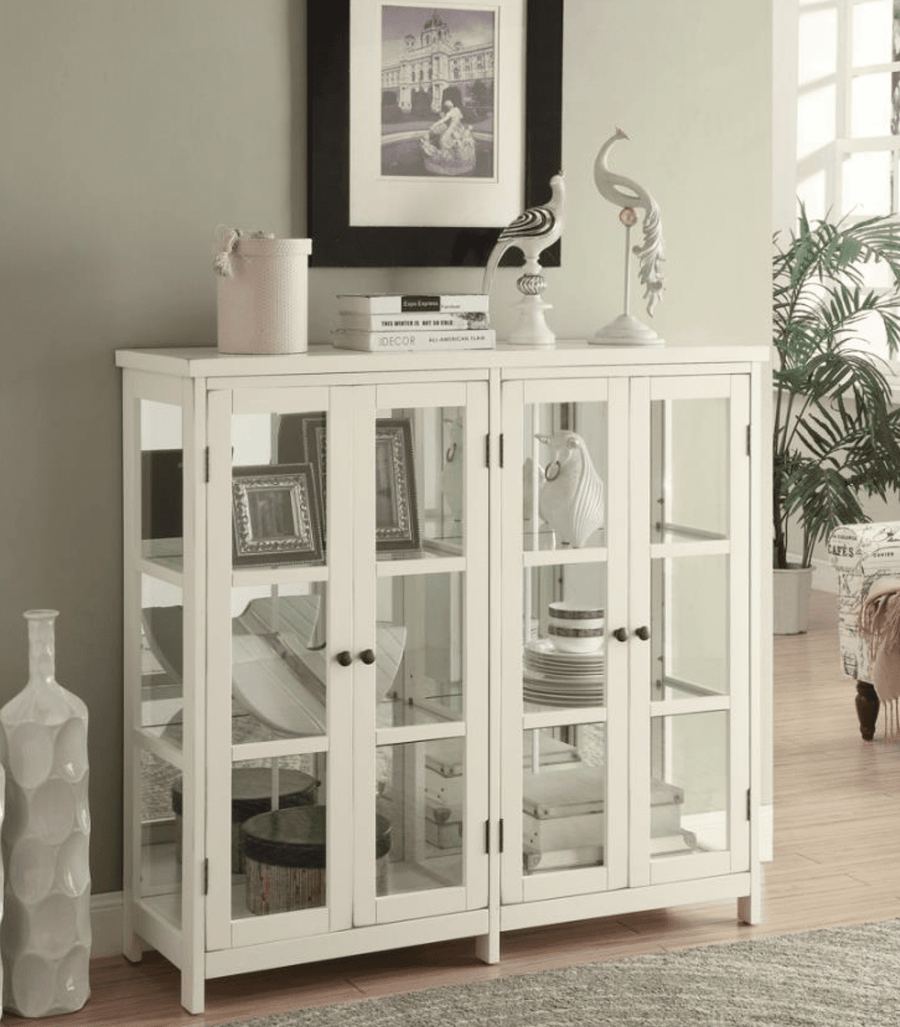 Sable 4-door Display Accent Cabinet White