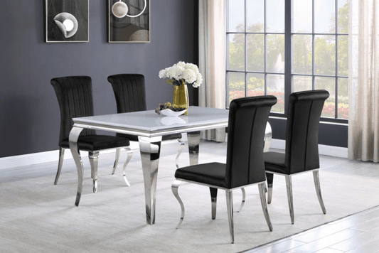 Carone 5-Piece 61″ Rectangular Dining Set Black And Chrome