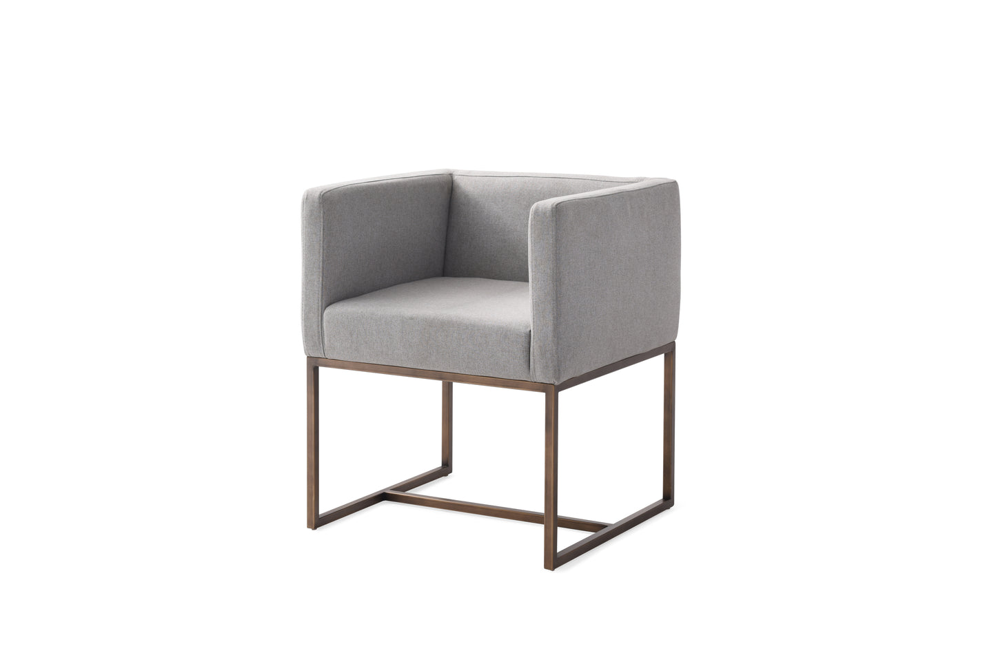 Modrest Marty Modern Grey & Copper Antique Brass Dining Chair