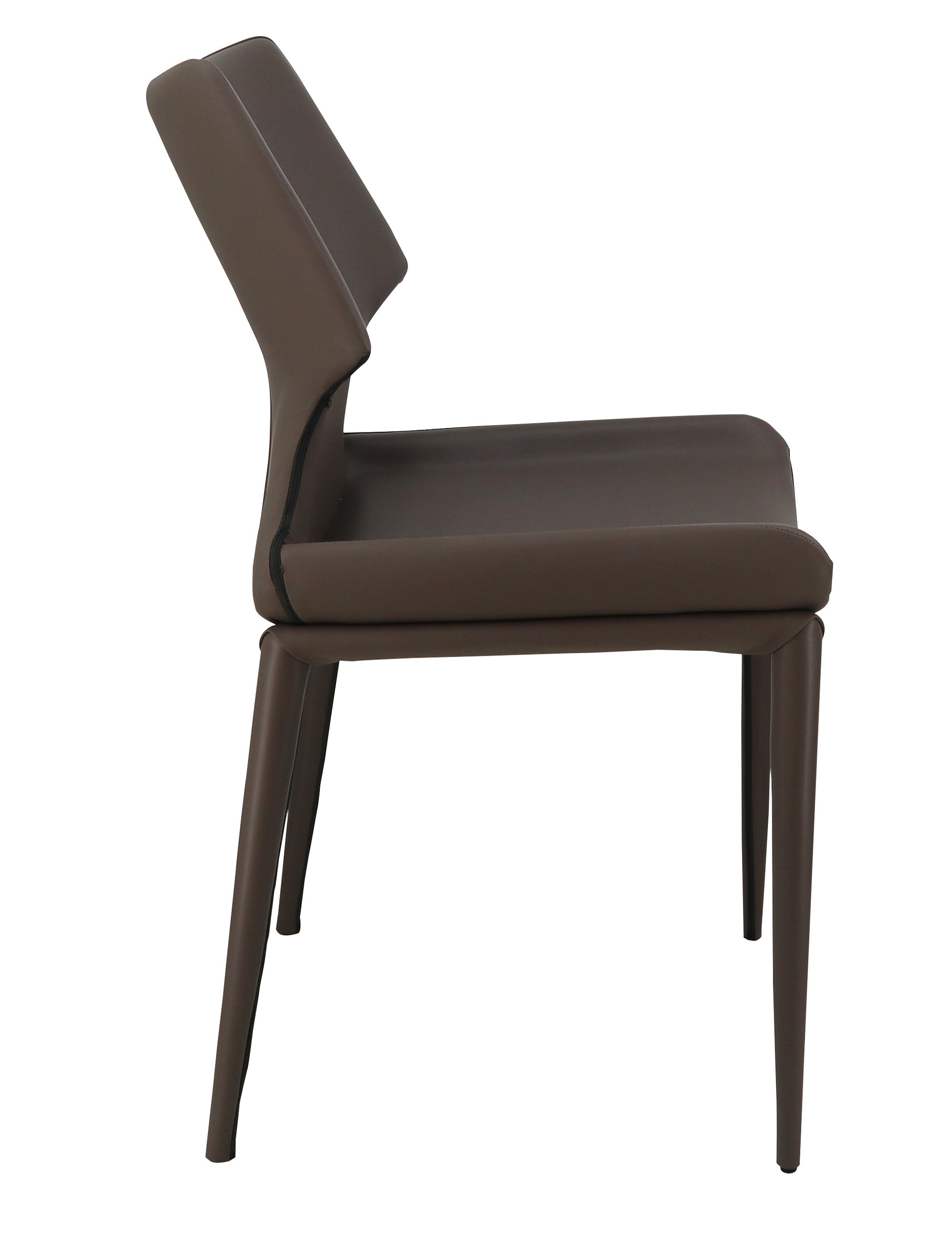 Modrest Helwig Contemporary Grey Eco-Leather Dining Chair Set of 2